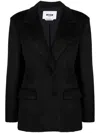 Msgm Single-breasted Peak-lapels Blazer In Black