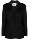 Msgm Single-breasted Peak-lapels Blazer In Schwarz