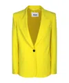 Msgm Stretch Cotton Blazer With Peak Lapels In Yellow