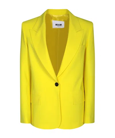 MSGM MSGM SINGLE-BREASTED PEAK-LAPELS TAILORED BLAZER