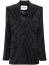 Msgm Pinstripe Wrap Blazer In Blue