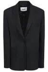 Msgm Tailored Black Jacket With Single Button Closure
