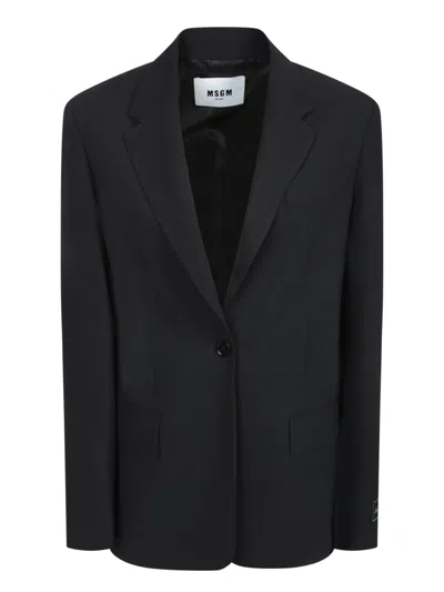 MSGM SINGLE-BREASTED TAILORED BLAZER