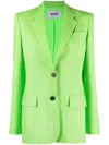 Msgm Fitted Blazer With Single Button Front In Green