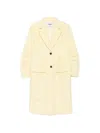 Msgm Single-breasted Coat In Yellow