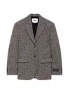 Msgm Single-breasted Jacket In Gray