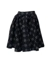 Msgm Skater A-line Skirt In Black Cotton In Black
