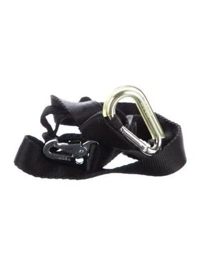 Pre-owned Msgm Skinny Canvas Belt In Black