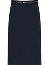 Msgm Logo Waistband Wool Skirt