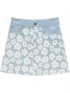 Msgm Falda Semilarga - Azul Claro In Multicolor