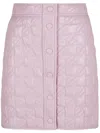 Msgm High-waisted Quilted Texture Skirt In Pink & Purple