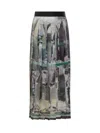 Msgm Skirt With Print In Grey