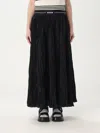 Msgm Woman's Pleated Midi Skirt In Black