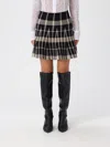 Msgm Checked Pleated Mini Skirt Clothing In Multi