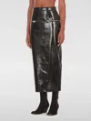 Msgm Pencil Skirt With Glossy Patent Effect In Schwarz