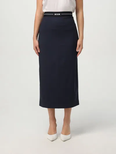 Msgm Skirt  Woman Color Blue