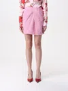 Msgm Logo Patch Draped Midi Skirt In Pink