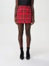 Msgm Tartan Cotton Blend Tweed Skort In Rot