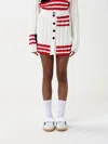 Msgm Skirt Knit Striped Detailing In White
