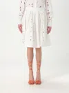 Msgm Cotton Midi Skirt In Weiss