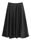 Msgm Calf-leather Pleated Skirt In Negro