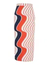 Msgm Red Skirt With Pencil Design And All-over Printed Motif In Red