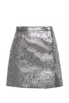 Msgm Jacquard Mini Skirt In Silver