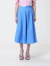 Msgm A-line Midi Skirt In Blue