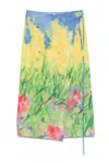 Msgm Multicolor Skirt With All-over Printed Floral Motif In Multi