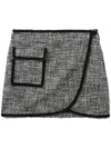 Msgm Woman Mini Skirt Black Size 4 Cotton In Gray