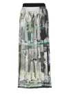 Msgm Skirt With Print In Green