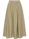 Msgm Seersucker-embellished Skirt In Neutrals