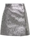 Msgm Jacquard Mini Skirt In Silver