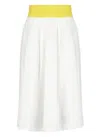 Msgm Poplin Midi Skirt In White