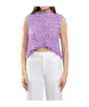 Msgm Textured-finish Knitted Top In White