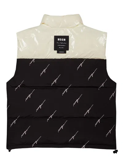 Msgm Sleeveless Down Jacket In Black