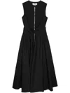 Msgm Gabardine Midi Dress In Black