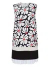 Msgm Floral-print Sleeveless Mini Dress In Black