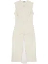 Msgm Sleeveless Dress In Neutrals