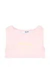 Msgm Sleeveless Logo T-shirt In Pink
