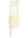 Msgm Sleeveless Ruched Minidress In White