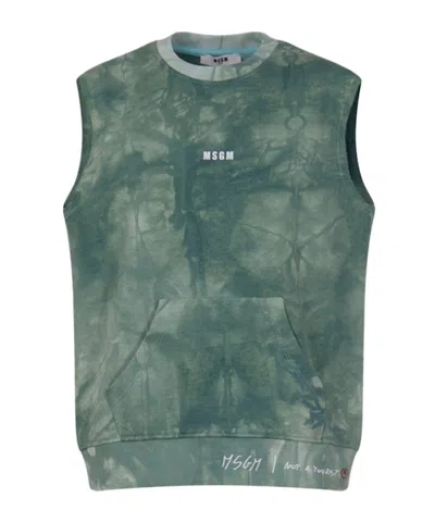 Msgm Kids' Sleeveless Sweatshirt In Green