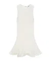 Msgm Sleeveless Textured-finish Mini Dress In White
