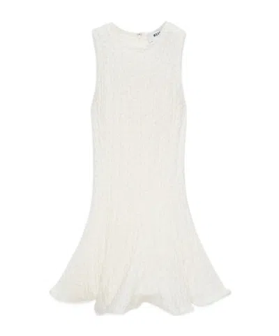 Msgm Sleeveless Textured-finish Mini Dress