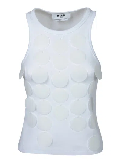 MSGM MSGM SLEEVELESS TOP WITH RIBBED NECKLINE