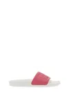 Msgm Slide Sandal With Logo In Fuchsia