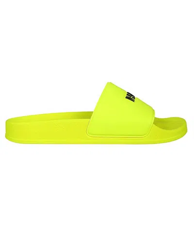 Msgm Slides With Logo In Yellow