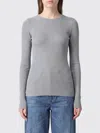 Msgm クルーネック スリムフィット ロングスリーブ ビスコースtシャツ In Gray