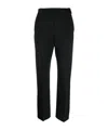 Msgm Flared High-waisted Jersey Pant In Black