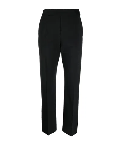 MSGM MSGM LOGO-WAISTBAND TAPERED-LEG TROUSERS